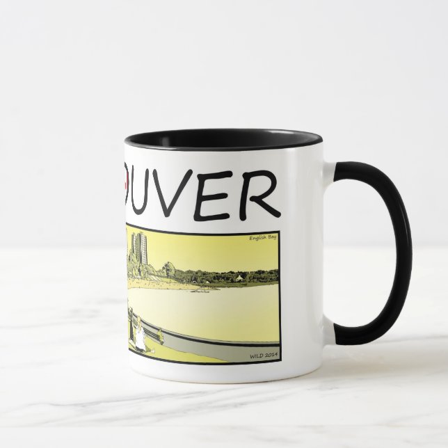Caneca Ilustração de Vancôver - baía inglesa (Direita)