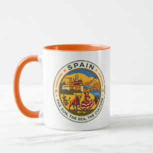 Caneca Ilustração de Viagem Arte Símbolo Espanha