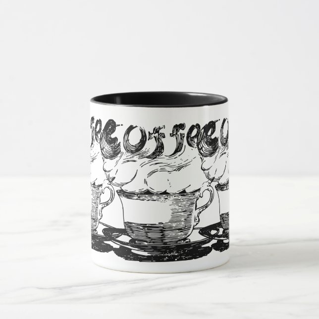 Caneca Ilustração desenhada à mão, bebida de café (Centro)