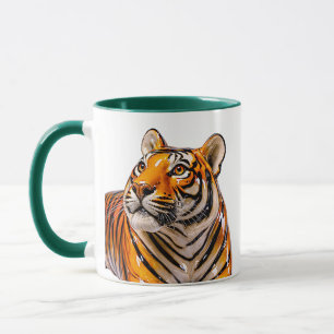 Caneca Ilustração detalhada de tigre