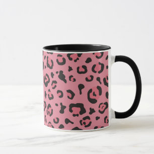 Caneca Ilustração do animal do rosa do leopardo