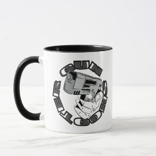 Caneca Ilustração do atirador de arma