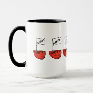 Caneca Ilustração do Barco da Liberdade Náutica