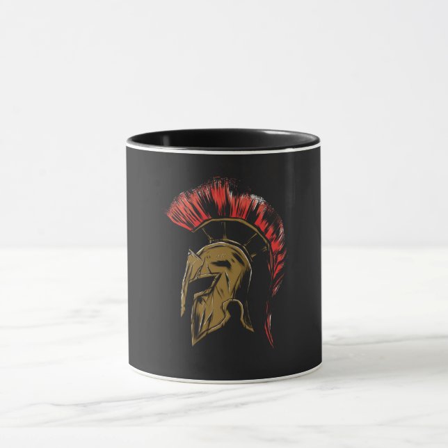 Caneca Ilustração do Capacete Spartan (Centro)