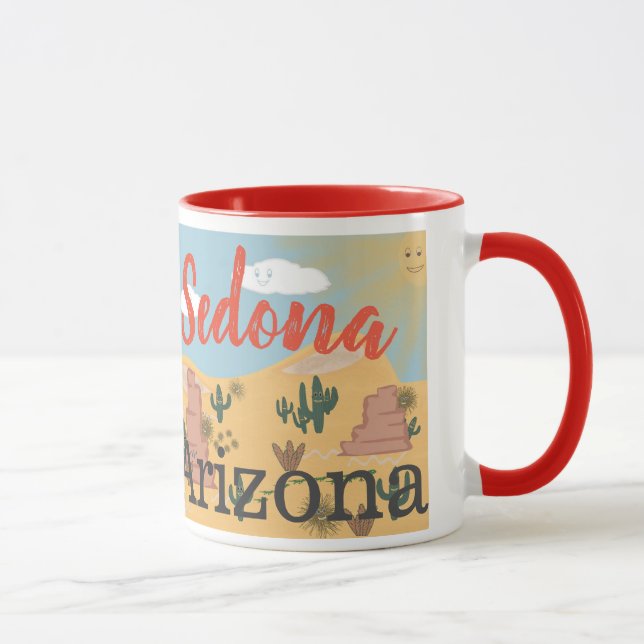 Caneca Ilustração do deserto da arizona de Sedona (Direita)