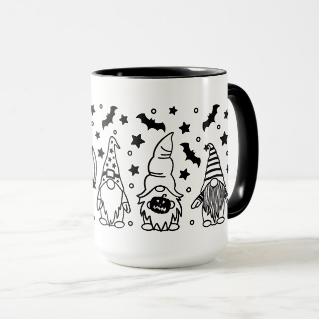 Caneca Ilustração do Dia das Bruxas dos Gnomos Bumkins (Frente Esquerda)