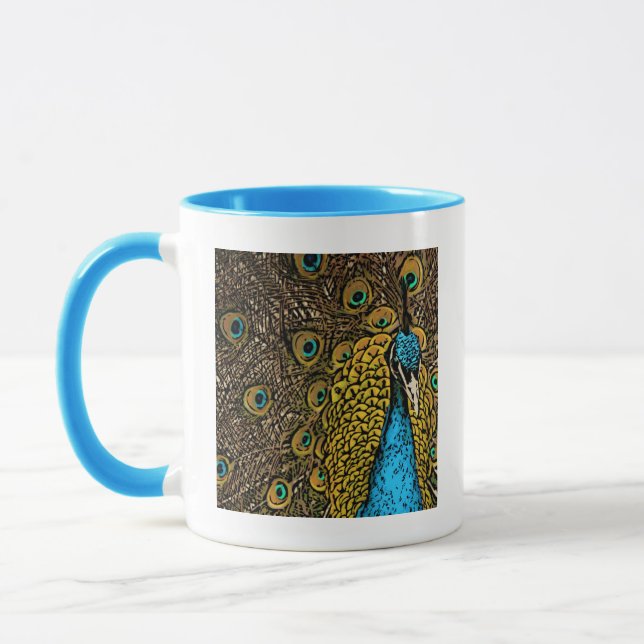 Caneca Ilustração do esplendor do pavão (Esquerda)