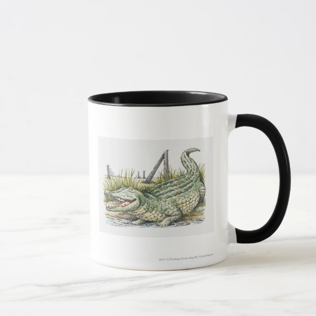Caneca Ilustração do jacaré na costa (Direita)