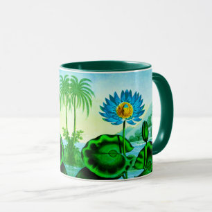 Caneca Ilustração do Lótus Azul Egípcio / Lírio de Água