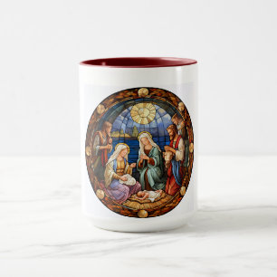 Caneca Ilustração do Nascimento de Natal,