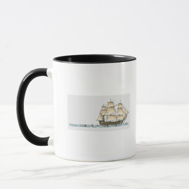 Caneca Ilustração do navio de guerra do fim do século (Esquerda)