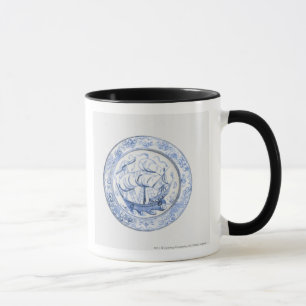 Caneca Ilustração do navio na placa do século XVI de