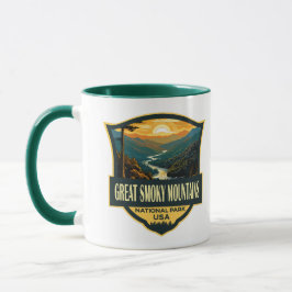 Caneca Ilustração do Parque Nacional das Montanhas do Enf