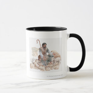 Caneca Ilustração do pastor que encontra seus carneiros