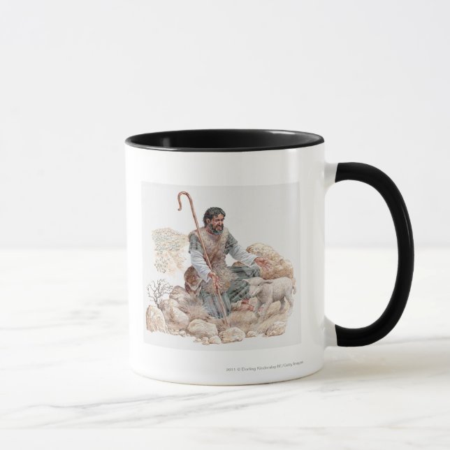 Caneca Ilustração do pastor que encontra seus carneiros (Direita)