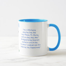 Caneca Ilustração do Rima-Coelho do coelhinho da Páscoa