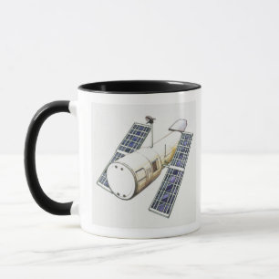 Caneca Ilustração do satélite usada detectando