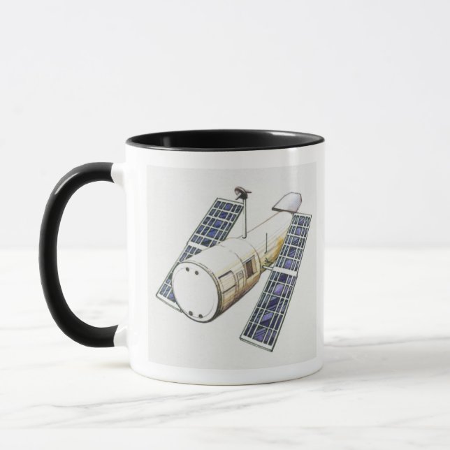 Caneca Ilustração do satélite usada detectando (Esquerda)