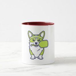 Caneca Ilustração engraçada de jogador de pickleball Corg
