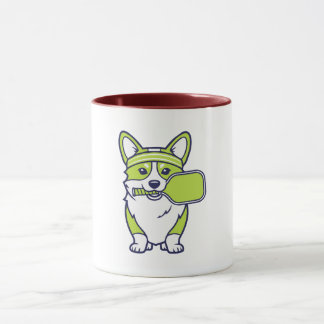 Caneca Ilustração engraçada de jogador de pickleball Corg