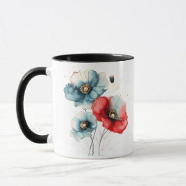 Caneca Ilustração Floral em Aquarela Pastel Elegante