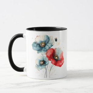 Caneca Ilustração Floral em Aquarela Pastel Elegante