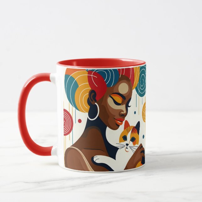 Caneca Ilustração Gráfica de Senhora Cat (Esquerda)