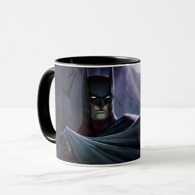 Caneca Ilustração Infinita de Batman de Crise (Frente Esquerda)