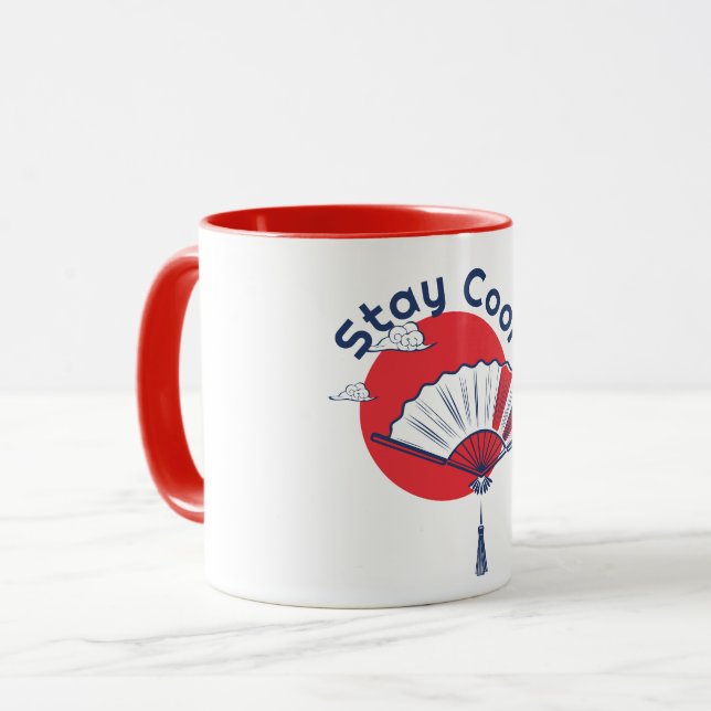 Caneca Ilustração Legal do ventilador | Texto personaliza (Frente Esquerda)