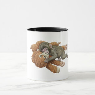 Caneca Ilustração Macaco Golpe, Bebê Macaco Orangotango A