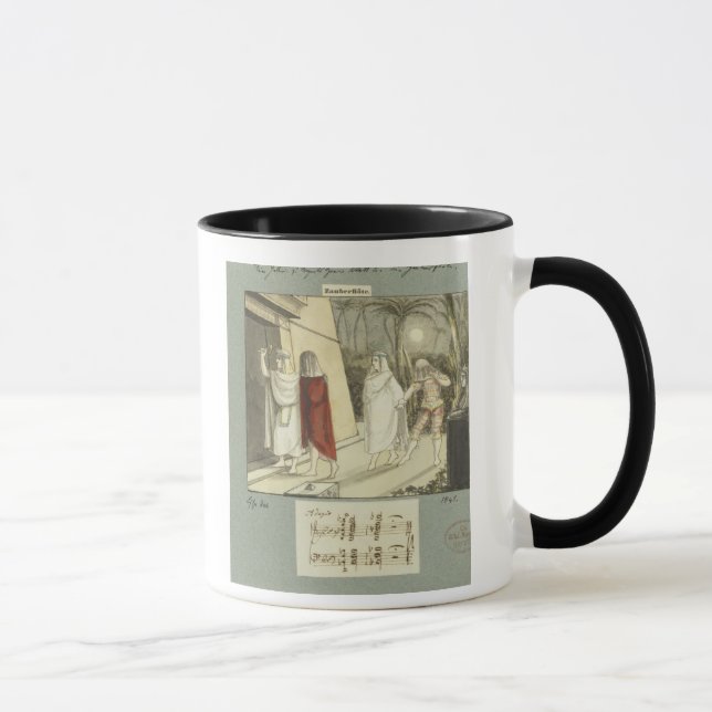 Caneca Ilustração para a flauta mágica de Mozart "", 1845 (Direita)