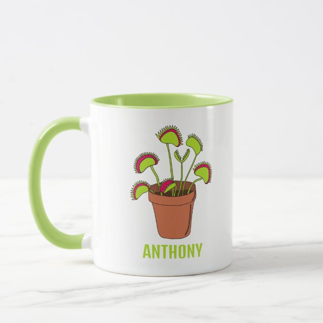 Caneca Ilustração Personalizada da Planta de Vênus Fly (Esquerda)