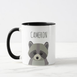 Caneca Ilustração personalizada do raccoon moderno em um 