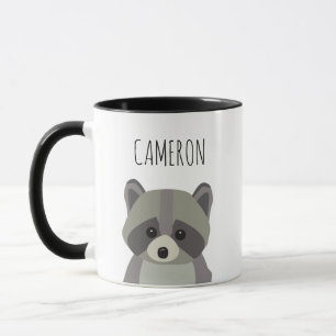 Caneca Ilustração personalizada do raccoon moderno em um