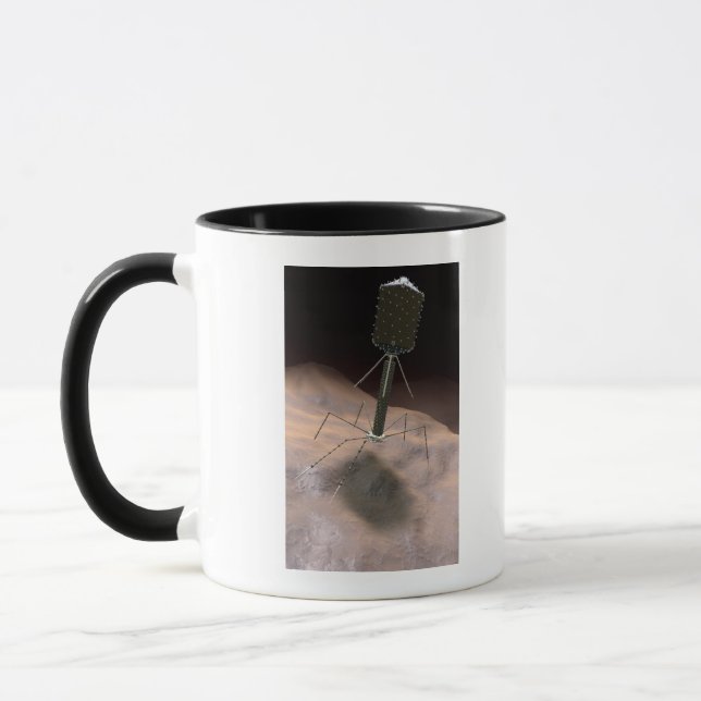Caneca Ilustração realística do bacteriófago (Esquerda)