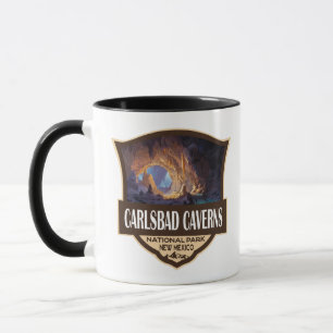 Caneca Ilustração Retro do Parque Nacional Carlsbad Caver