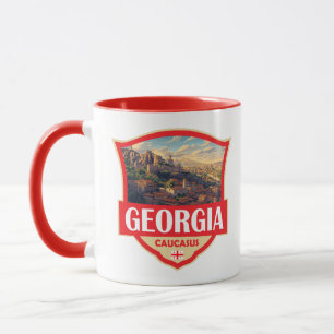 Caneca Ilustração Retro Insígnia da Geórgia