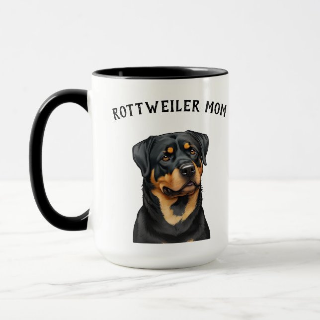 Caneca Ilustração Rottweiler Cachorro Cachorro Cachorro C (Esquerda)