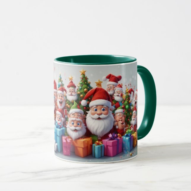 Caneca Ilustração Tema de Natal da Cartoon (Frente Esquerda)