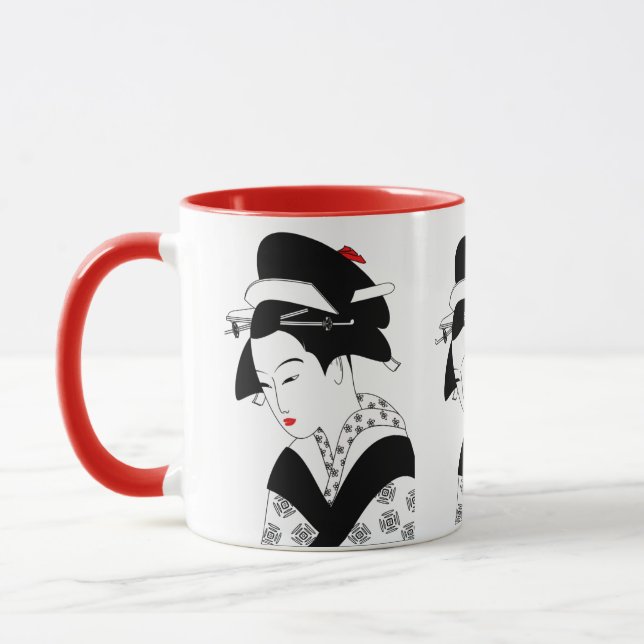 Caneca Ilustração tradicional de Geisha (Esquerda)