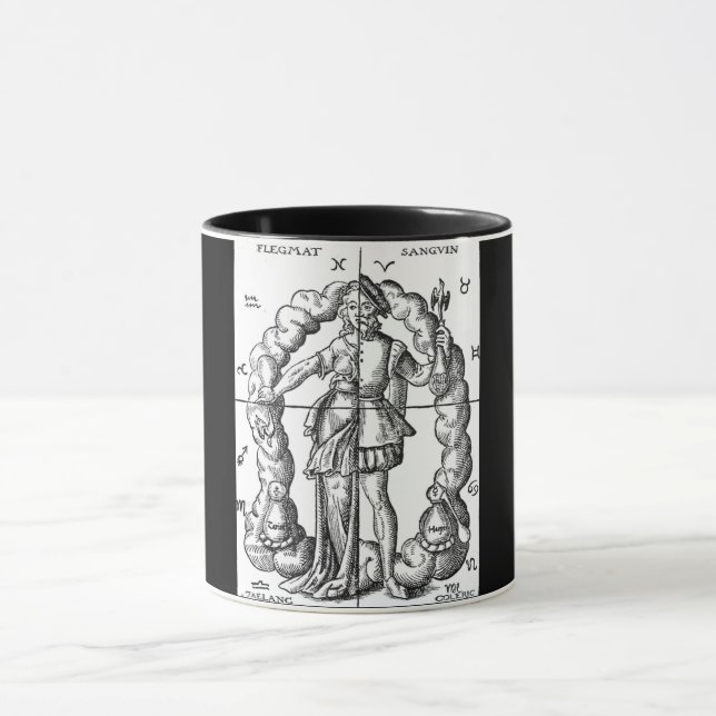 Caneca Ilustração Vintage de Sinais Zodiac (Centro)