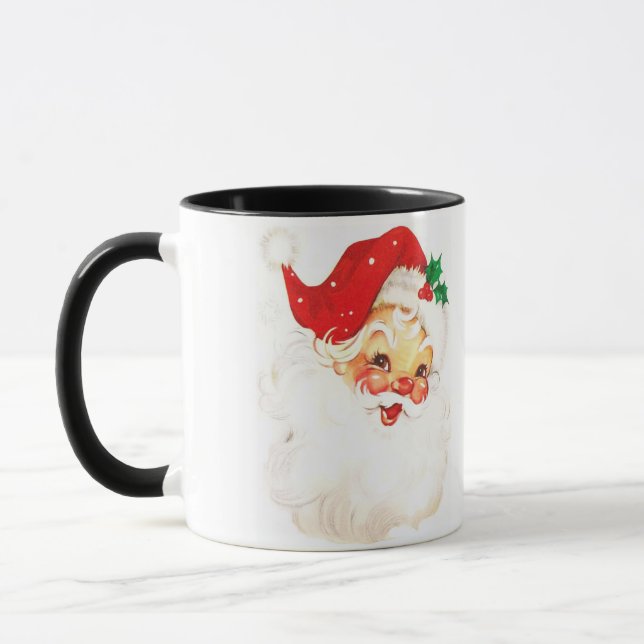 Caneca Ilustração Vintage Santa Claus (Esquerda)