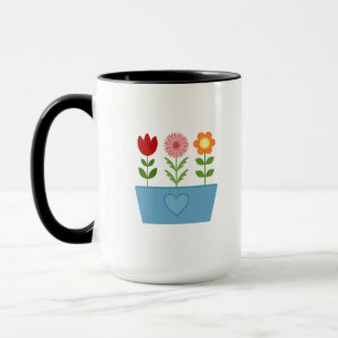 Caneca Ilustrações da Flor em uma Canvas P da Caixa da Ja
