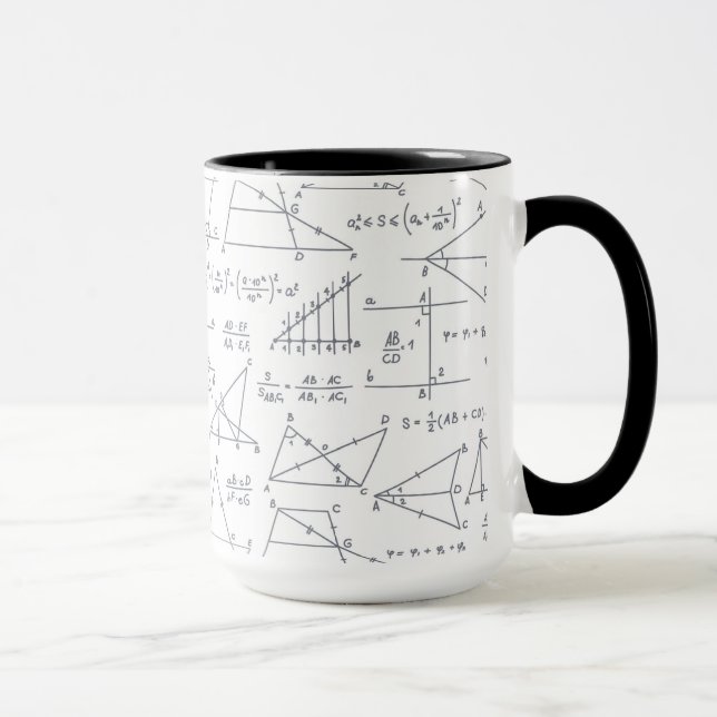 Caneca Ilustrações de Cálculos Escritos na Mão Matemática (Direita)