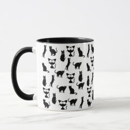 Caneca Ilustrações de Gatos Pretos