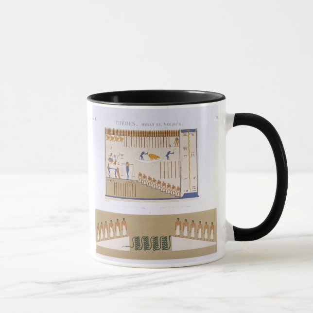 Caneca Ilustrações dos fresco do EL Molouk de Byban, (Direita)