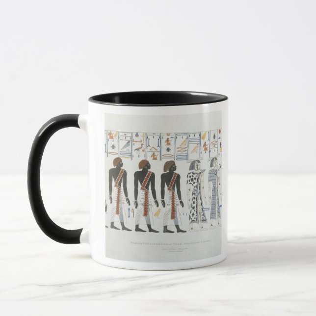Caneca Ilustrações dos hieroglyphics dos túmulos de t (Esquerda)