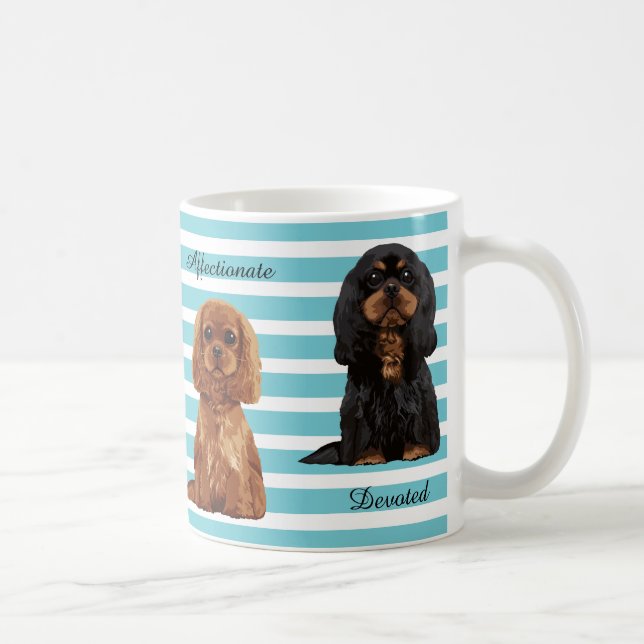 Caneca ilustrada descuidado do Spaniel de rei (Direita)