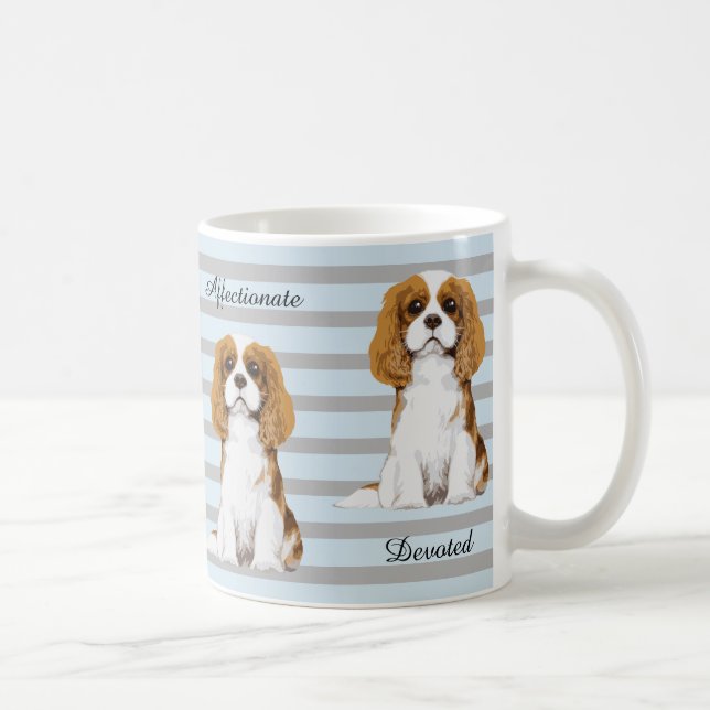 Caneca ilustrada descuidado do Spaniel de rei (Direita)