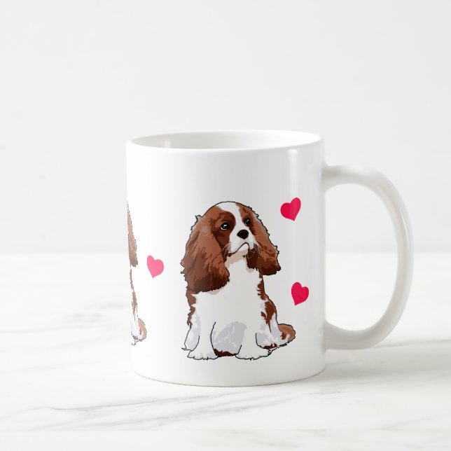 Caneca ilustrada descuidado do Spaniel de rei (Direita)
